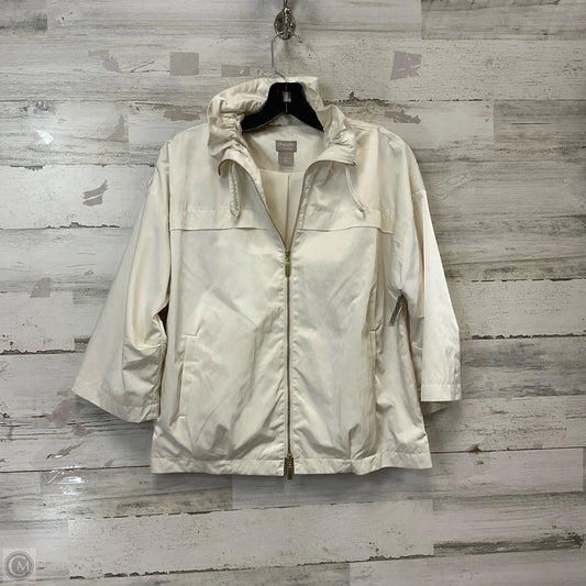 Jacket Windbreaker By Chicos In Cream, Size: S