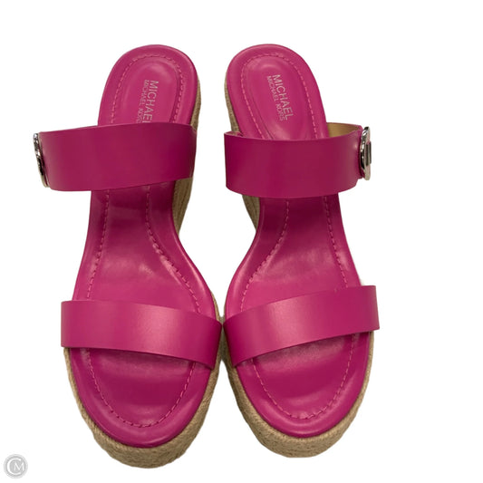 Sandals Heels Wedge By Michael By Michael Kors In Pink, Size: 9