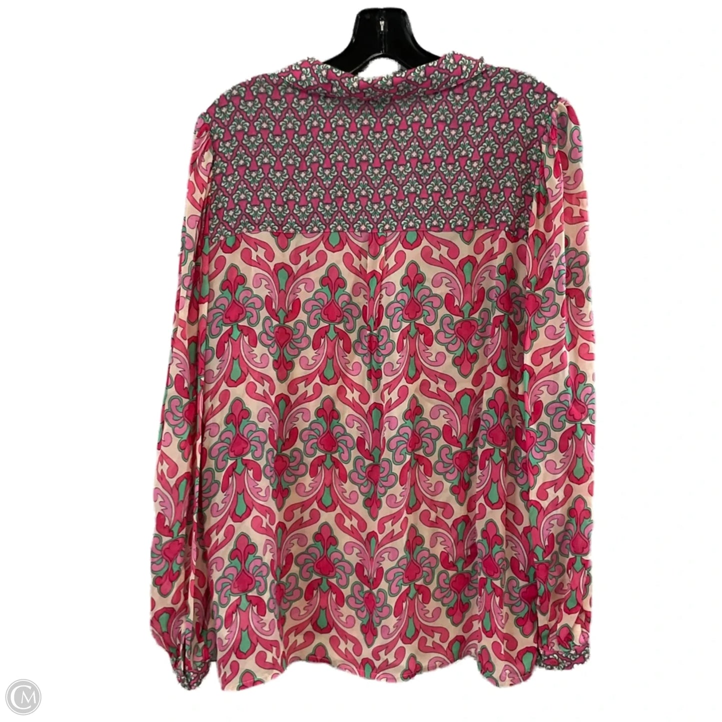 Blouse Long Sleeve By ESQUALO In Pink, Size: M