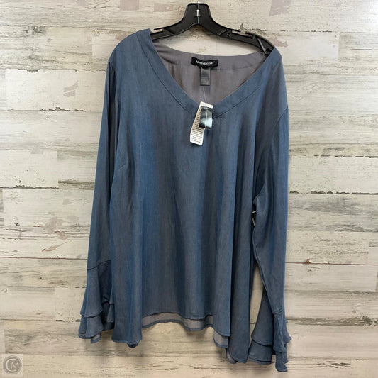 Top Long Sleeve By Ashley Stewart In Blue, Size: 3x