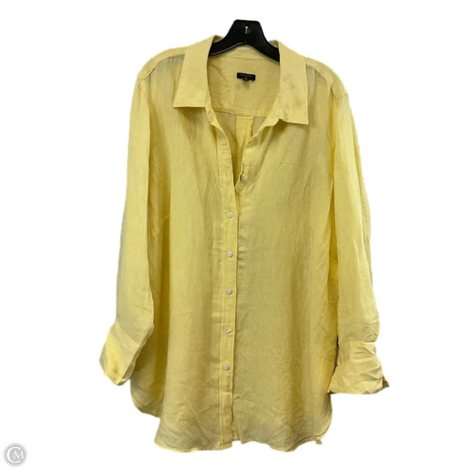 Blouse Long Sleeve By Talbots In Yellow, Size: 2x