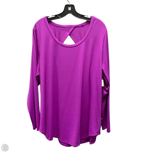 Athletic Top Long Sleeve Crewneck By Livi Active In Purple, Size: 3x