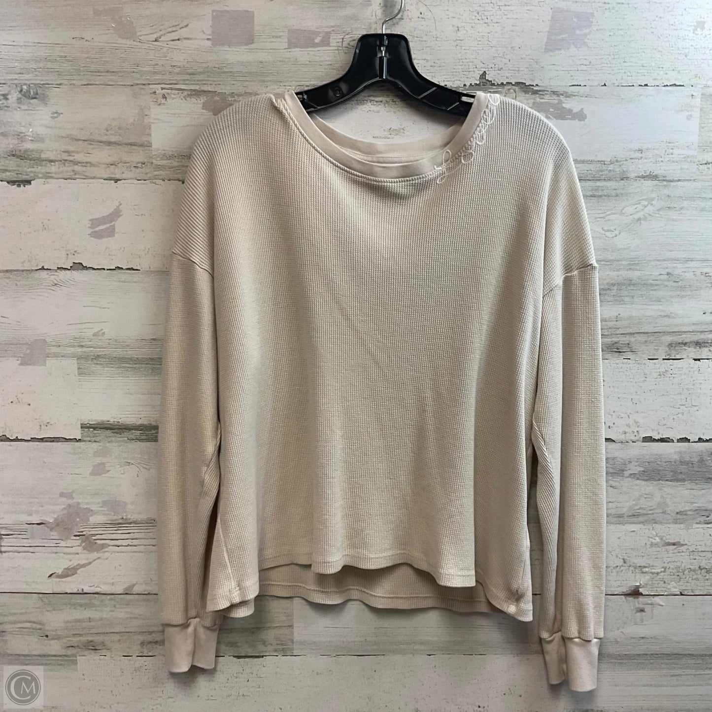 Top Long Sleeve By Evereve In Tan, Size: S