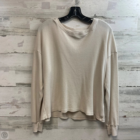 Top Long Sleeve By Evereve In Tan, Size: S