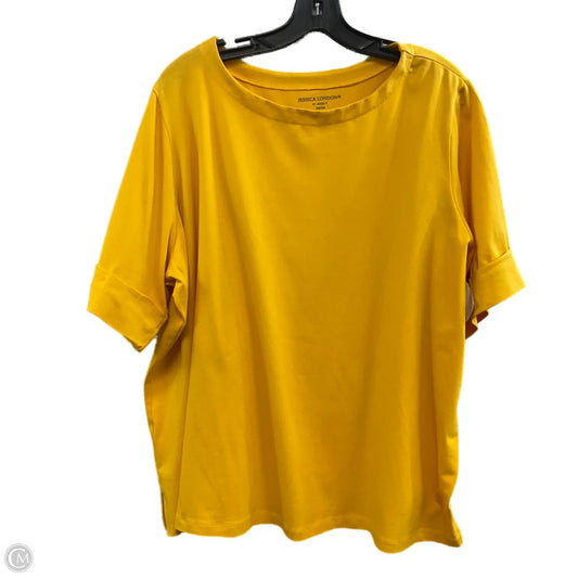 Top Short Sleeve By Jessica London In Yellow, Size: 3x