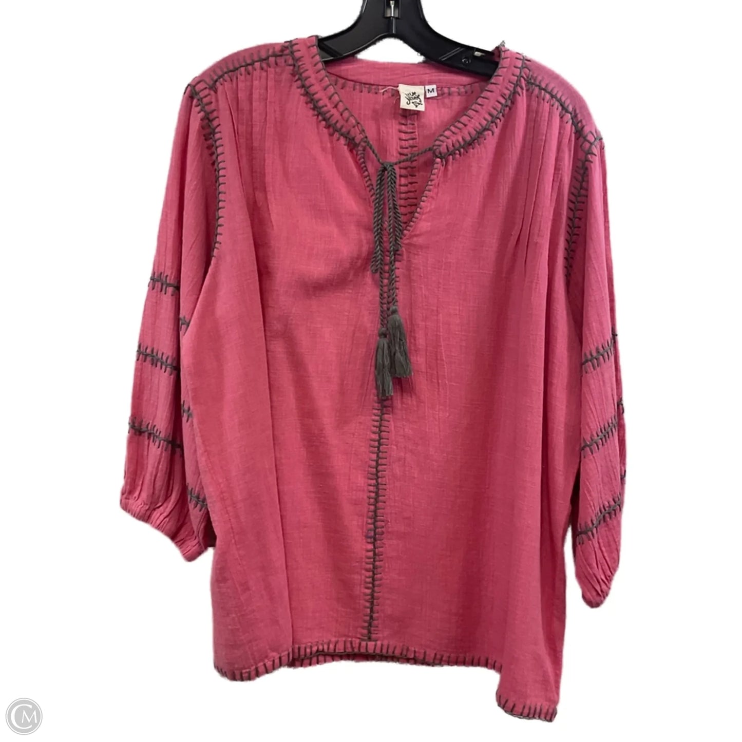 Top Long Sleeve By Ivy Jane In Red, Size: M