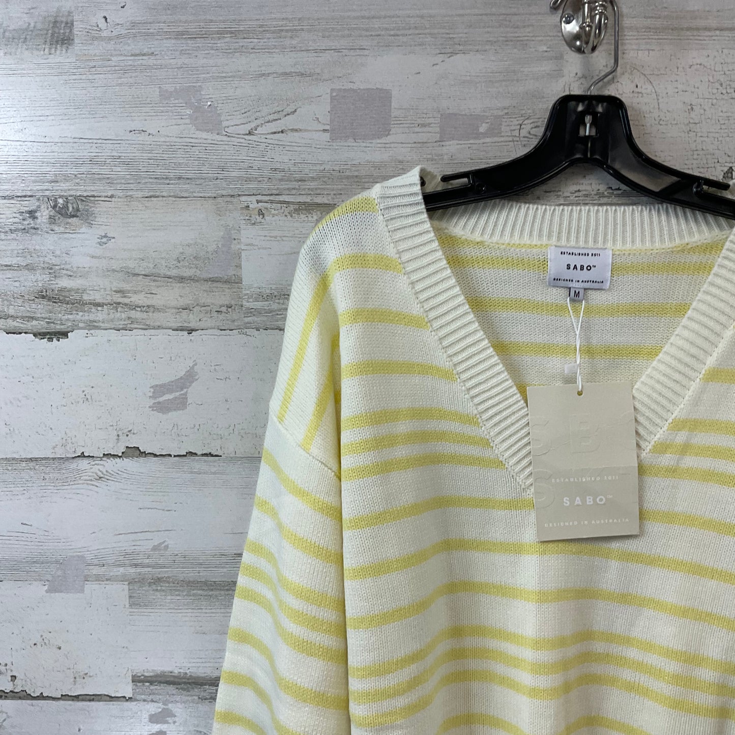 Dress Sweater By SABO In Cream & Yellow, Size: M