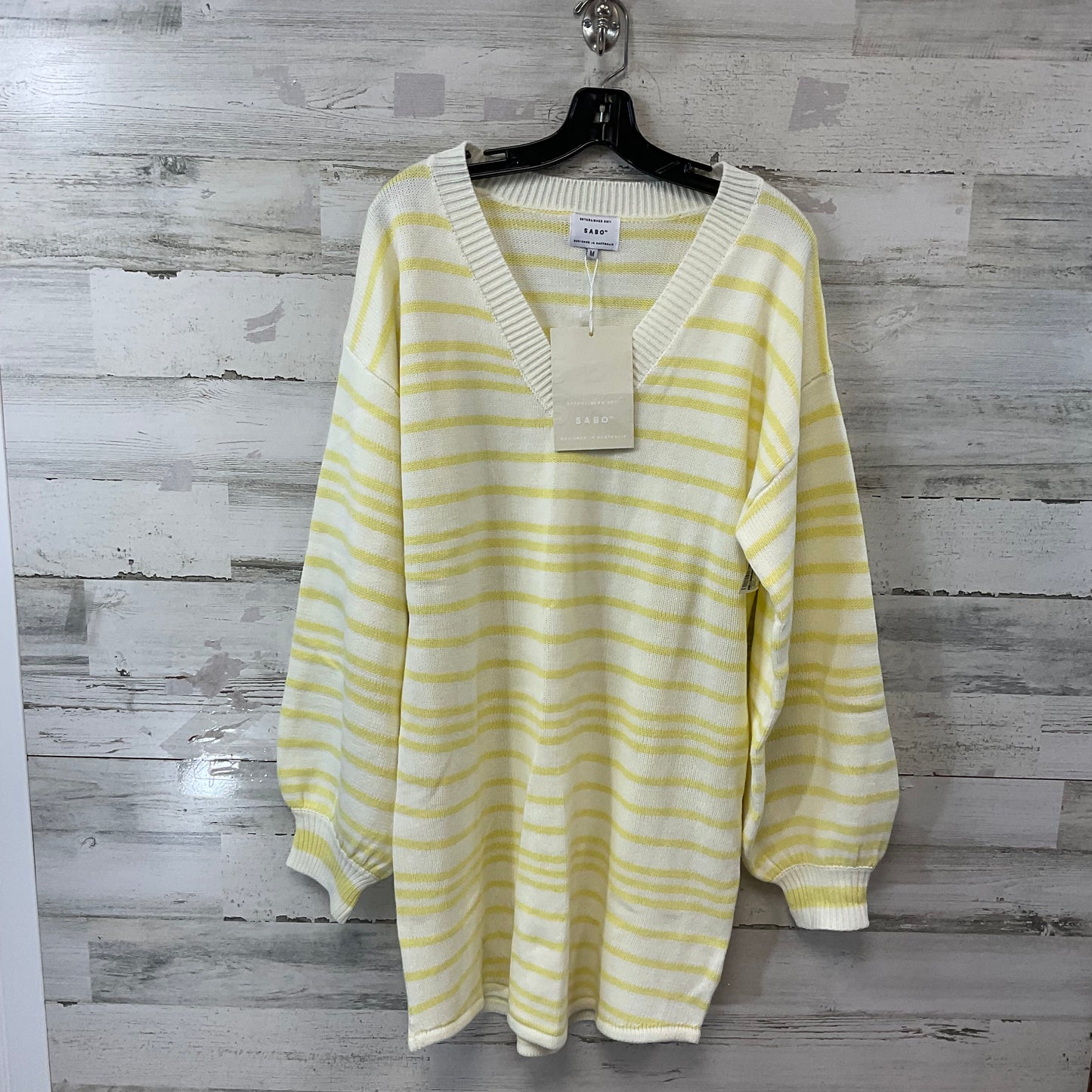 Dress Sweater By SABO In Cream & Yellow, Size: M