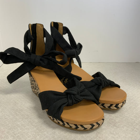 Black & Brown Sandals Heels Wedge Ugg, Size 7.5