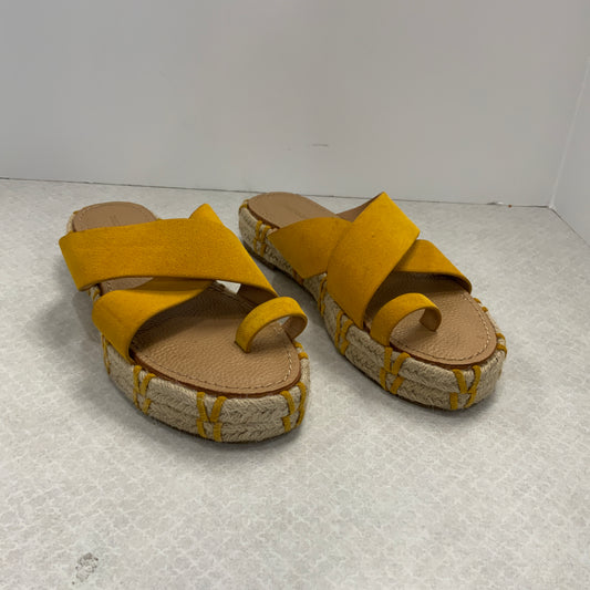 Yellow Sandals Flats Siegerson Morrison, Size 7.5