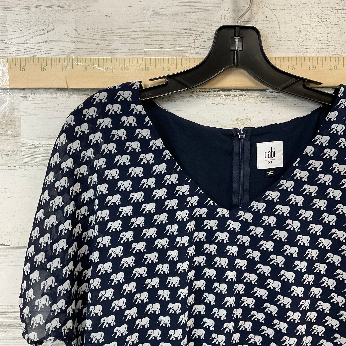 Navy Top Short Sleeve Cabi, Size Xs