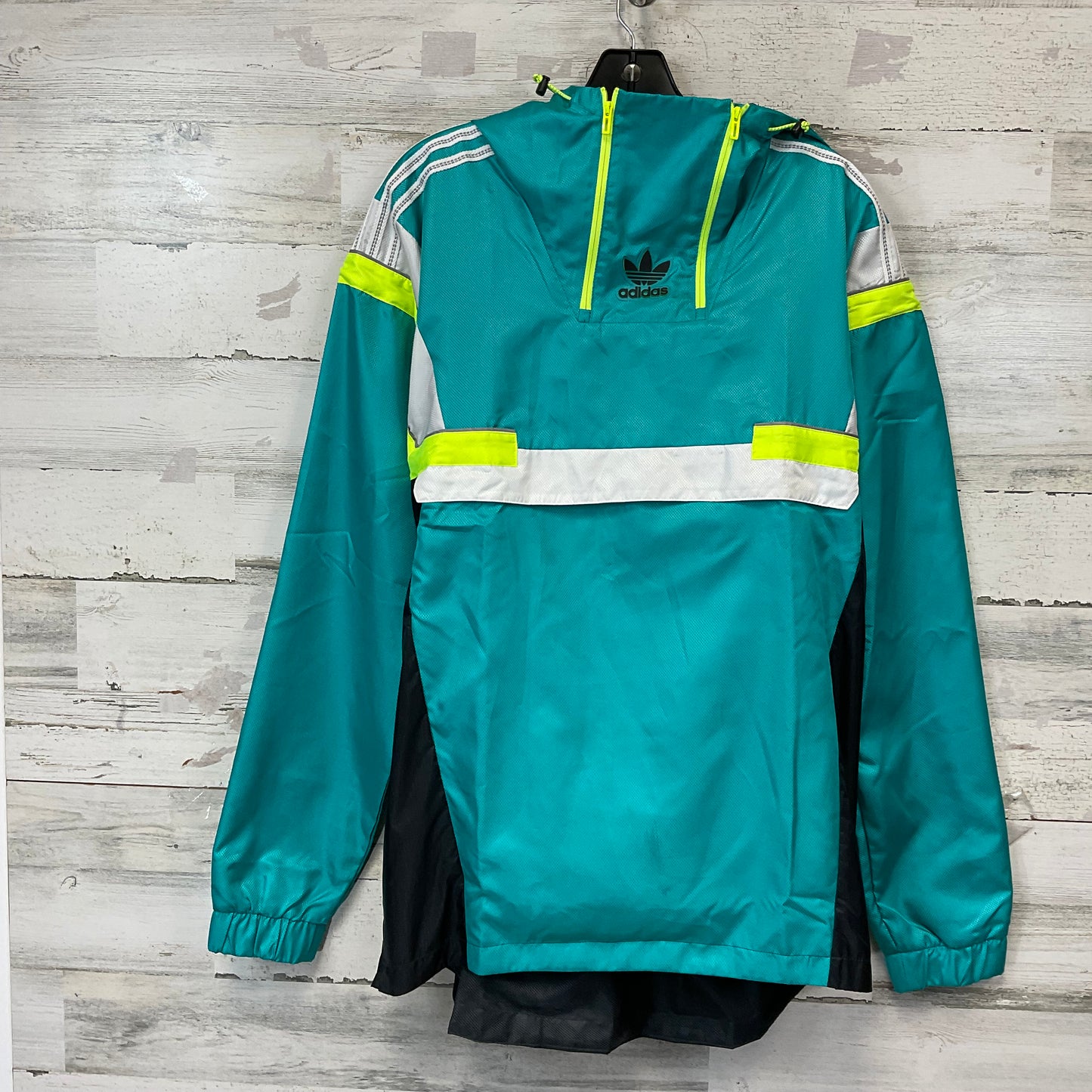 Jacket Windbreaker By Adidas In Aqua, Size: M