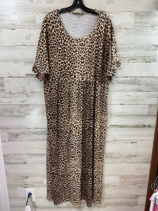 Dress Casual Maxi By SUZANNE BETRO In Leopard Print, Size: 4x