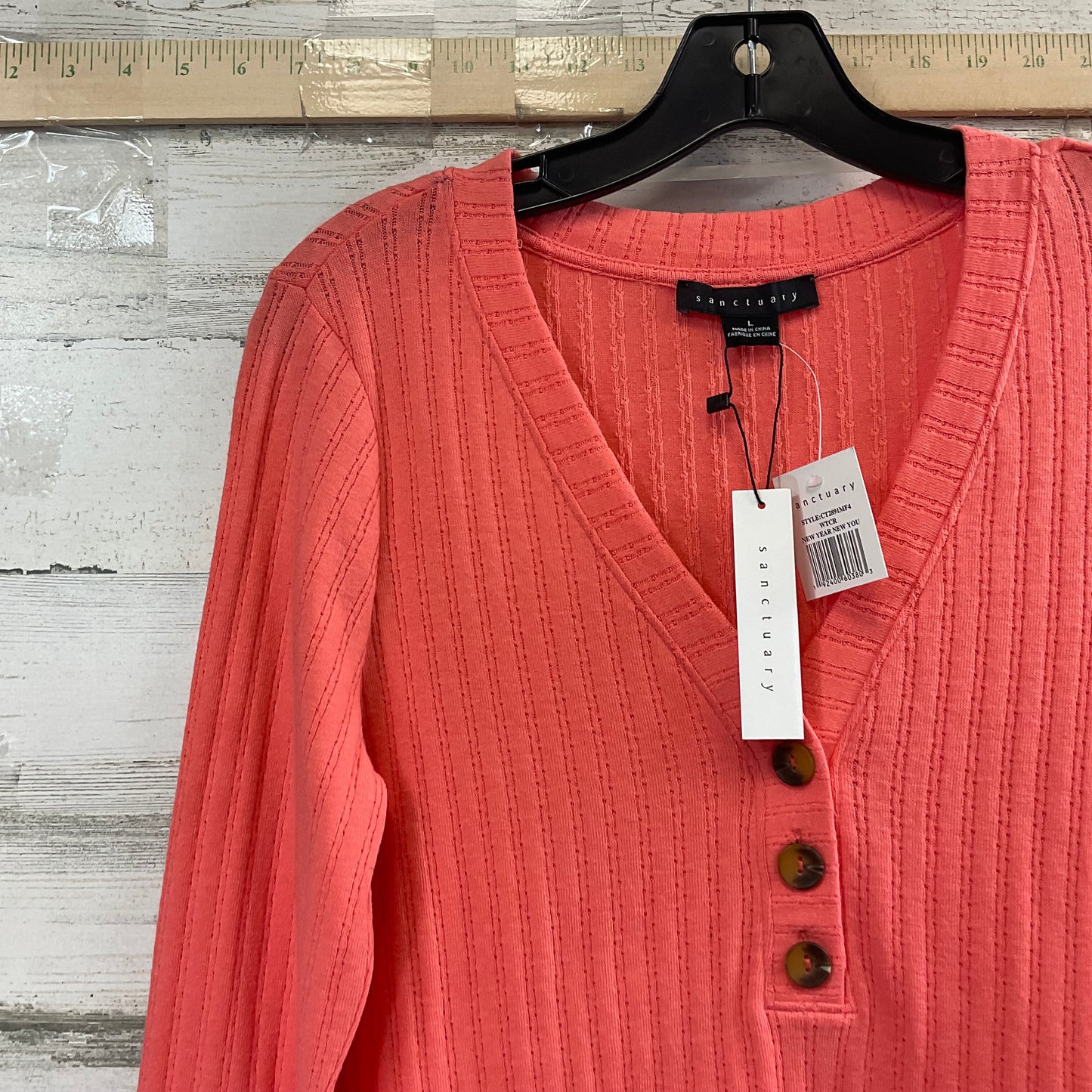 Top Long Sleeve By Sanctuary In Coral, Size: L