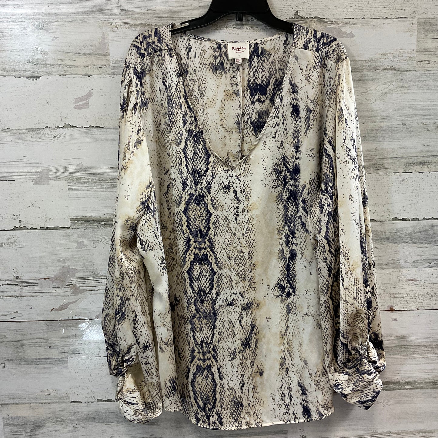 Top Long Sleeve By Hayden La In Tan, Size: 3x