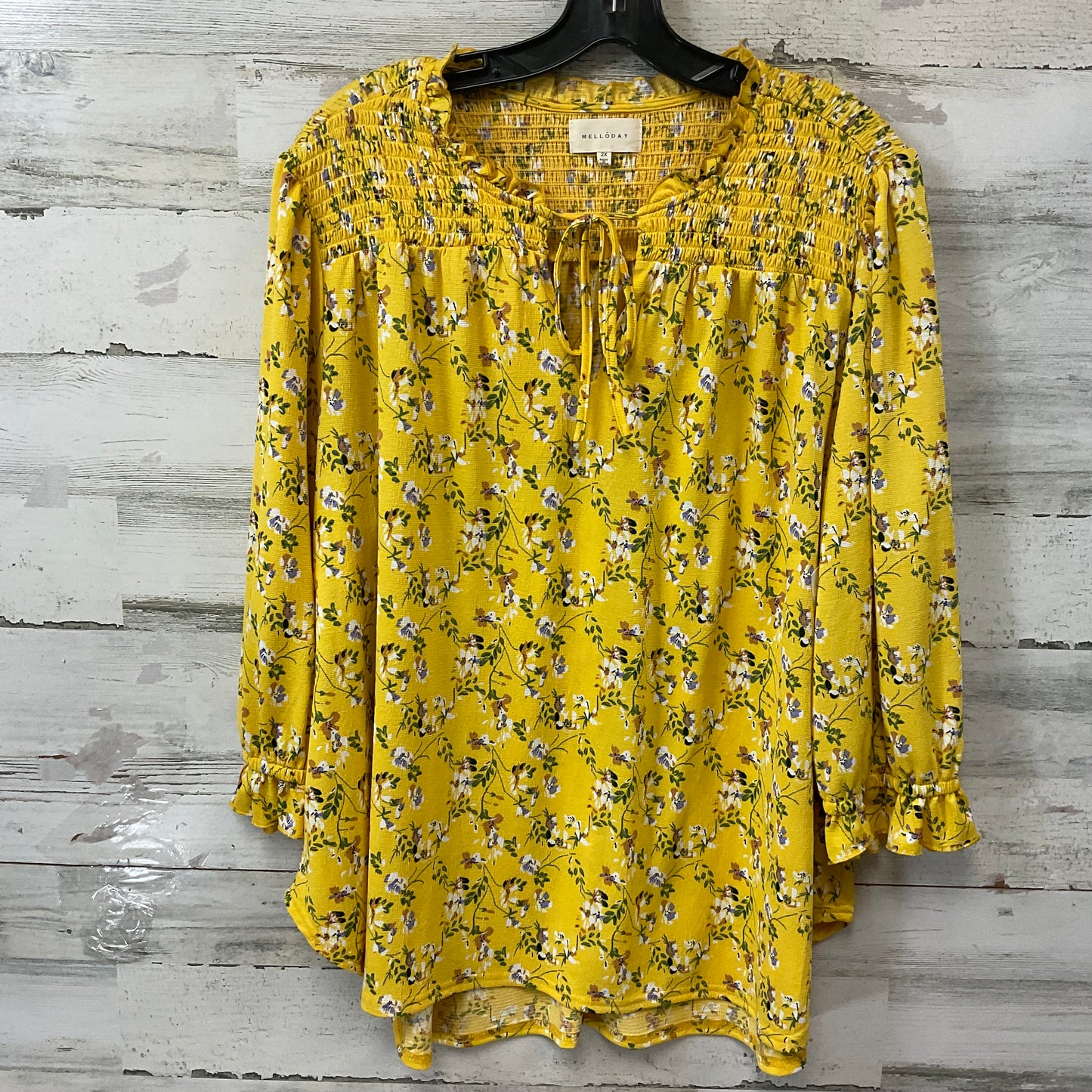 Top Long Sleeve By Melloday In Yellow, Size: 2x