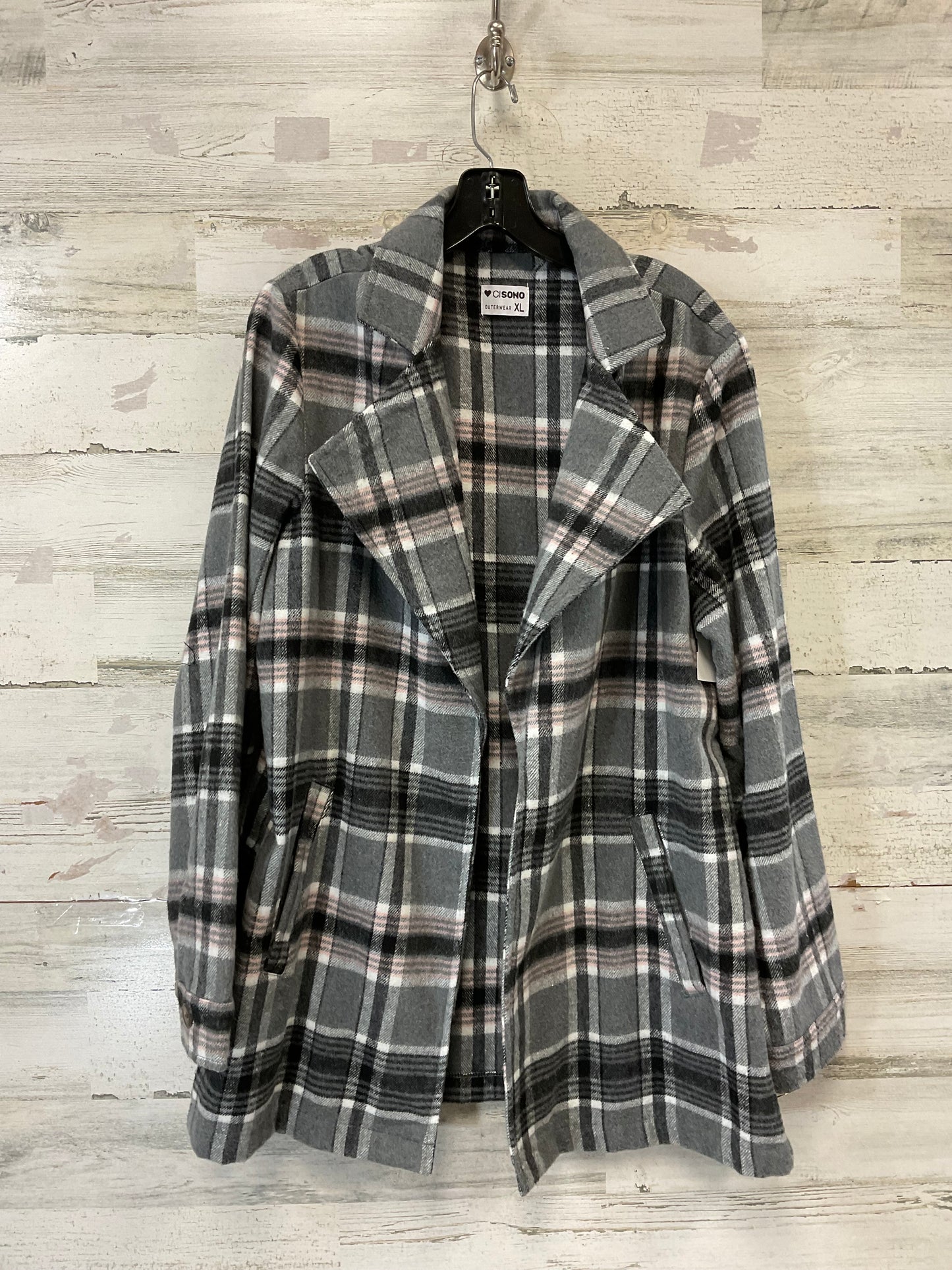 Jacket Shirt By Ci Sono In Grey, Size: Xl