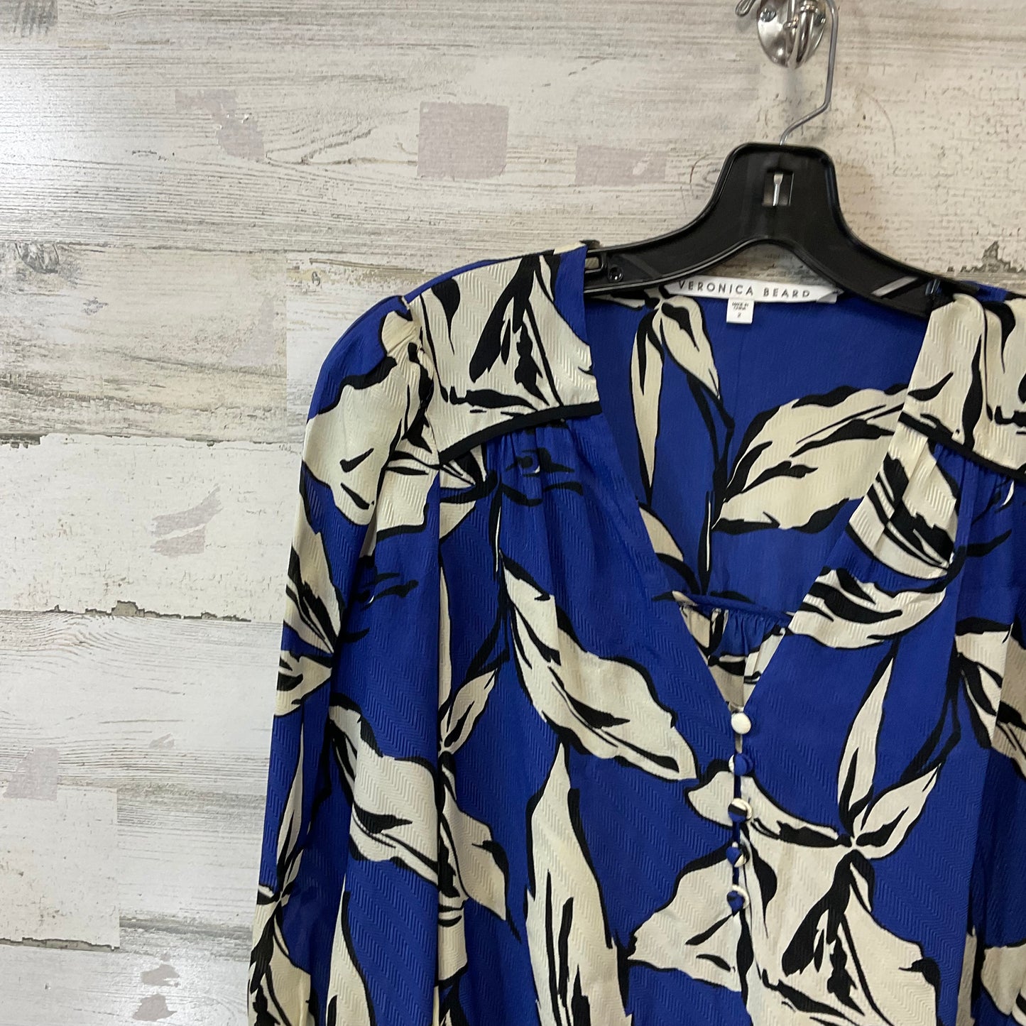 Blouse Long Sleeve By Veronica Beard In Blue, Size: Xs