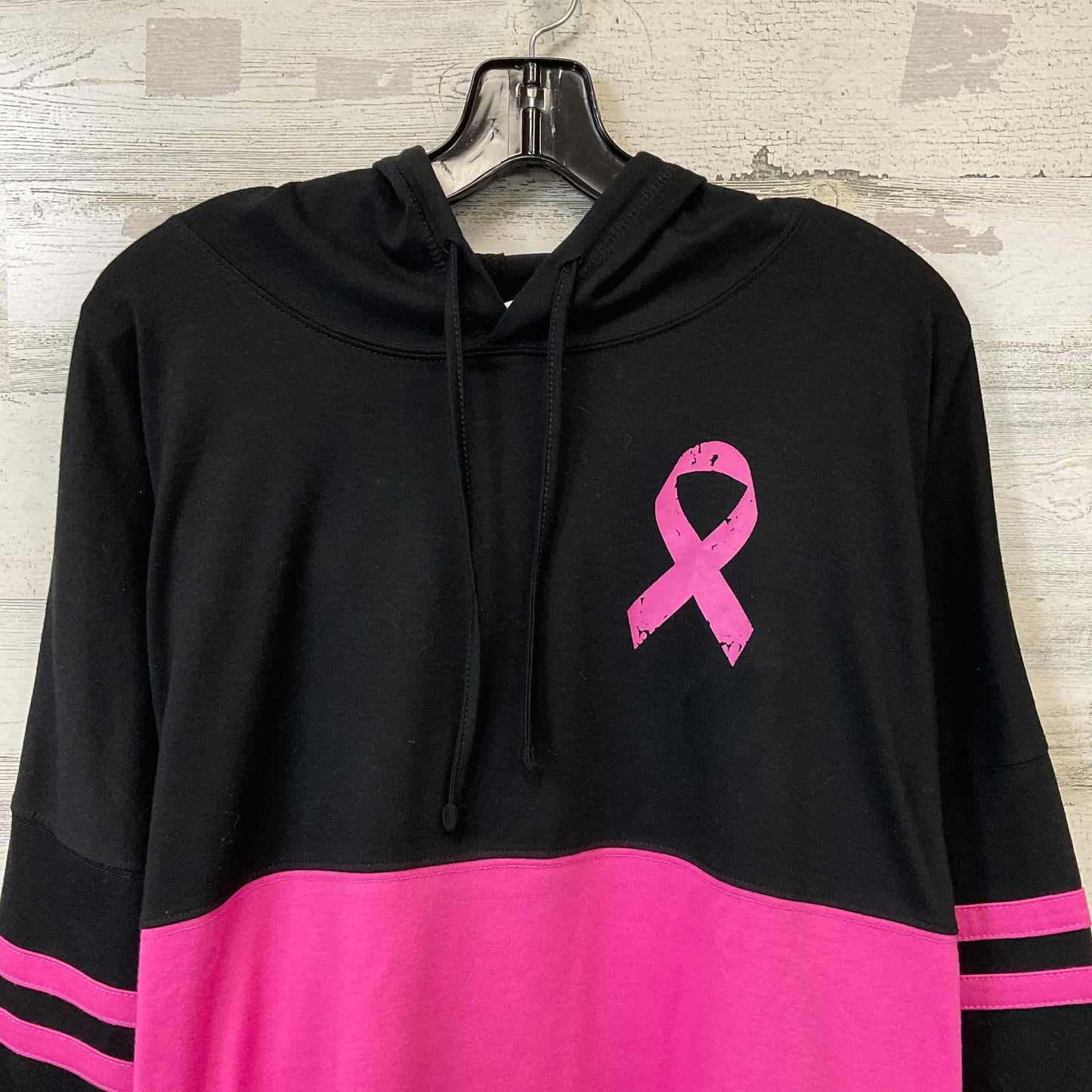 Top Long Sleeve By The Breast Cancer Site In Black & Pink, Size: 2x