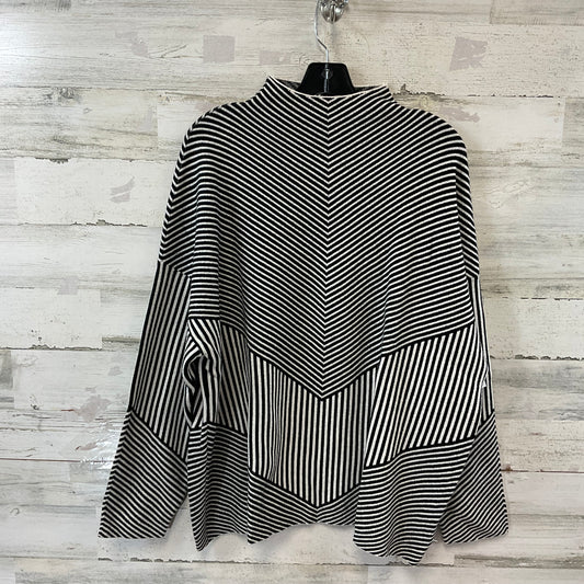 Sweater By Tahari By Arthur Levine In Black & Cream, Size: 2x