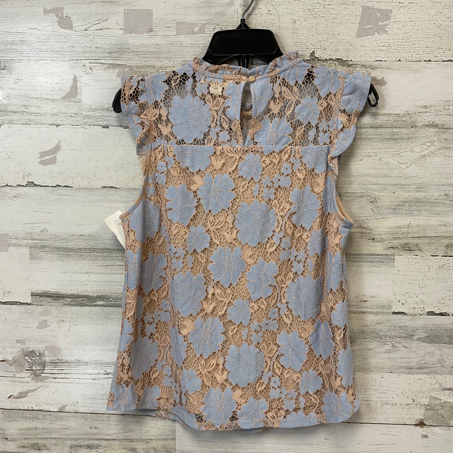 Top Sleeveless By Monteau In Blue, Size: L