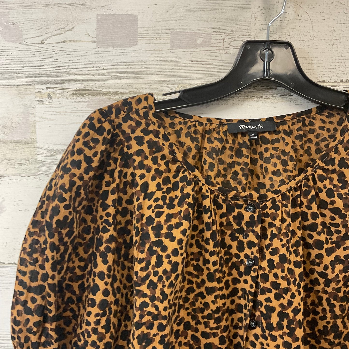 Top Short Sleeve By Madewell In Animal Print, Size: M