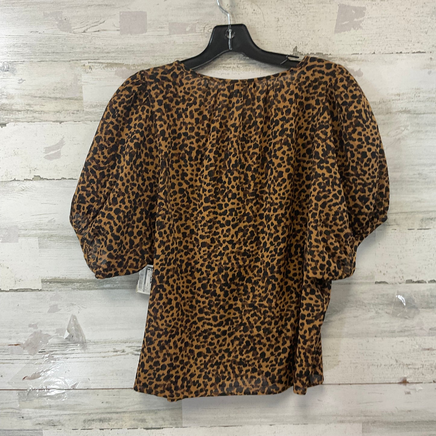 Top Short Sleeve By Madewell In Animal Print, Size: M