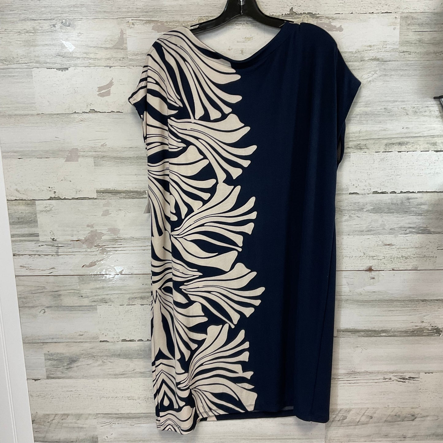 Dress Casual Midi By Chicos In Blue & Cream, Size: Xxl