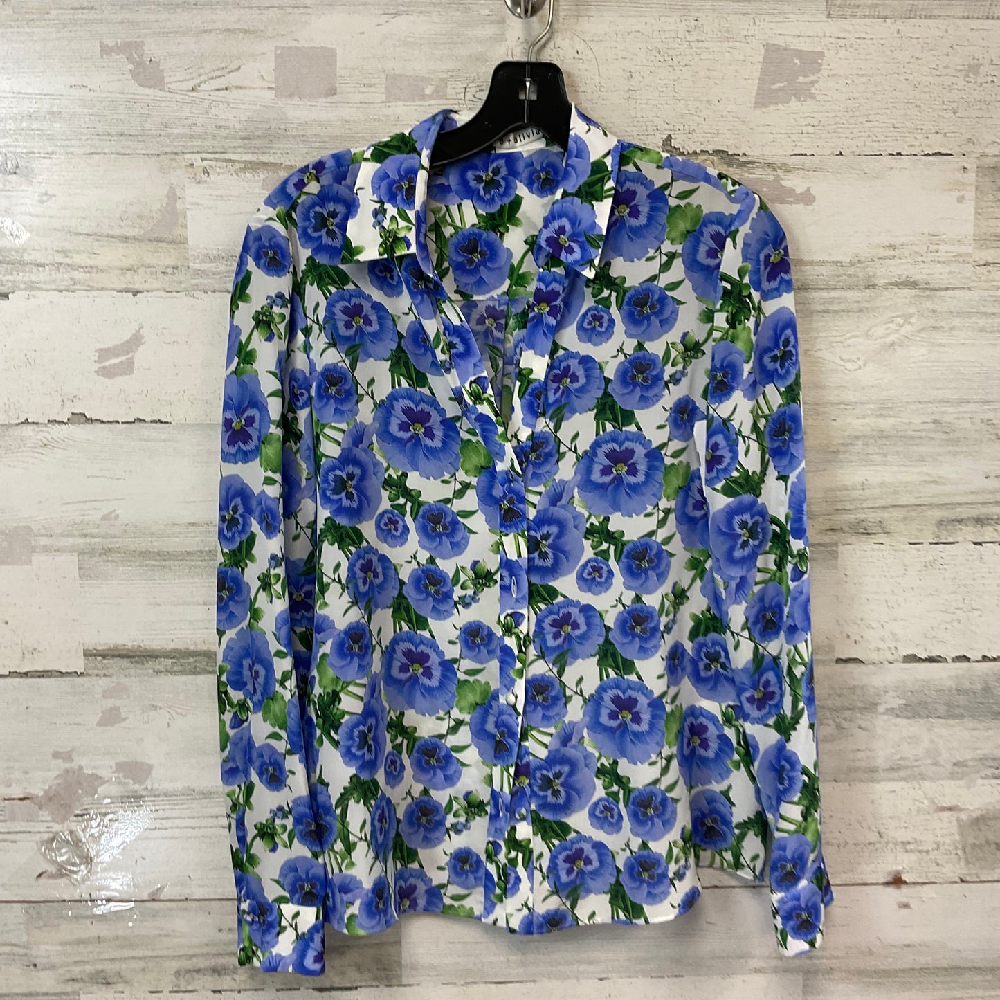 Blouse Long Sleeve By Alice + Olivia In Blue, Size: M