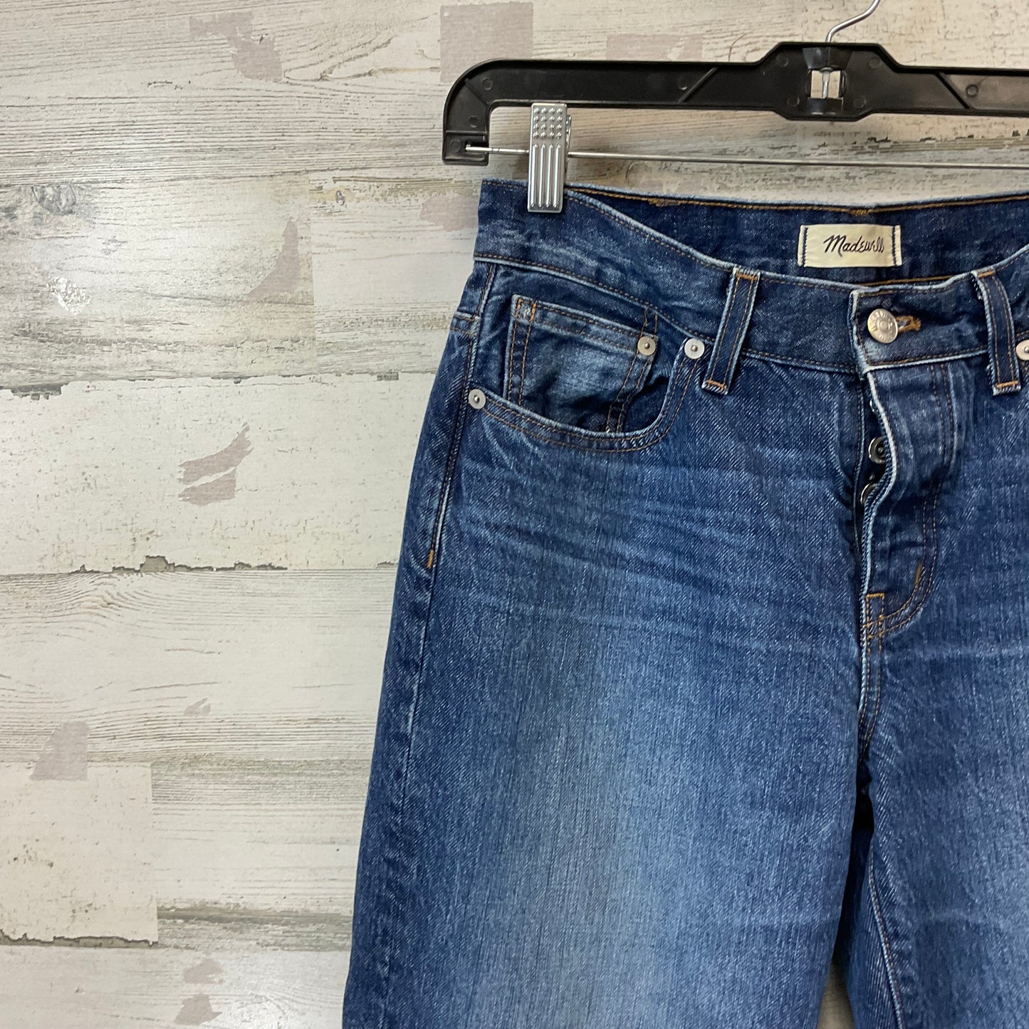 Jeans Straight By Madewell In Blue Denim, Size: 0p