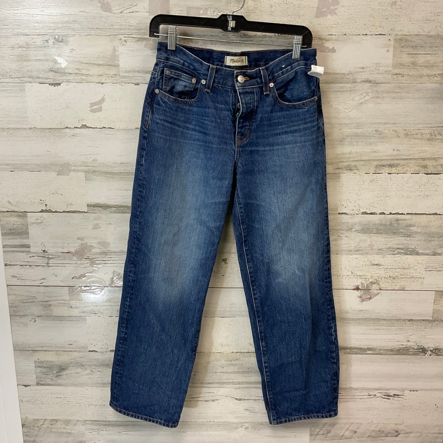 Jeans Straight By Madewell In Blue Denim, Size: 0p