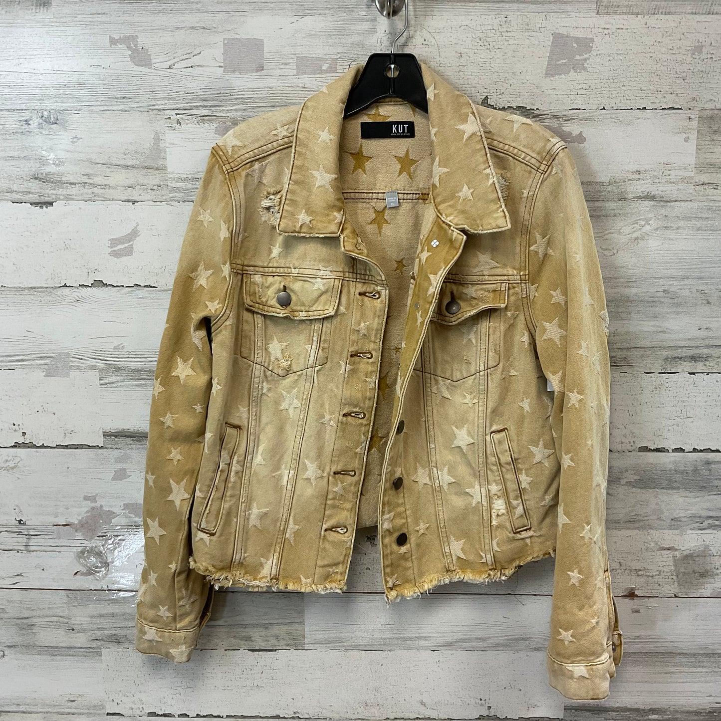 Jacket Denim By Kut In Tan, Size: Xl