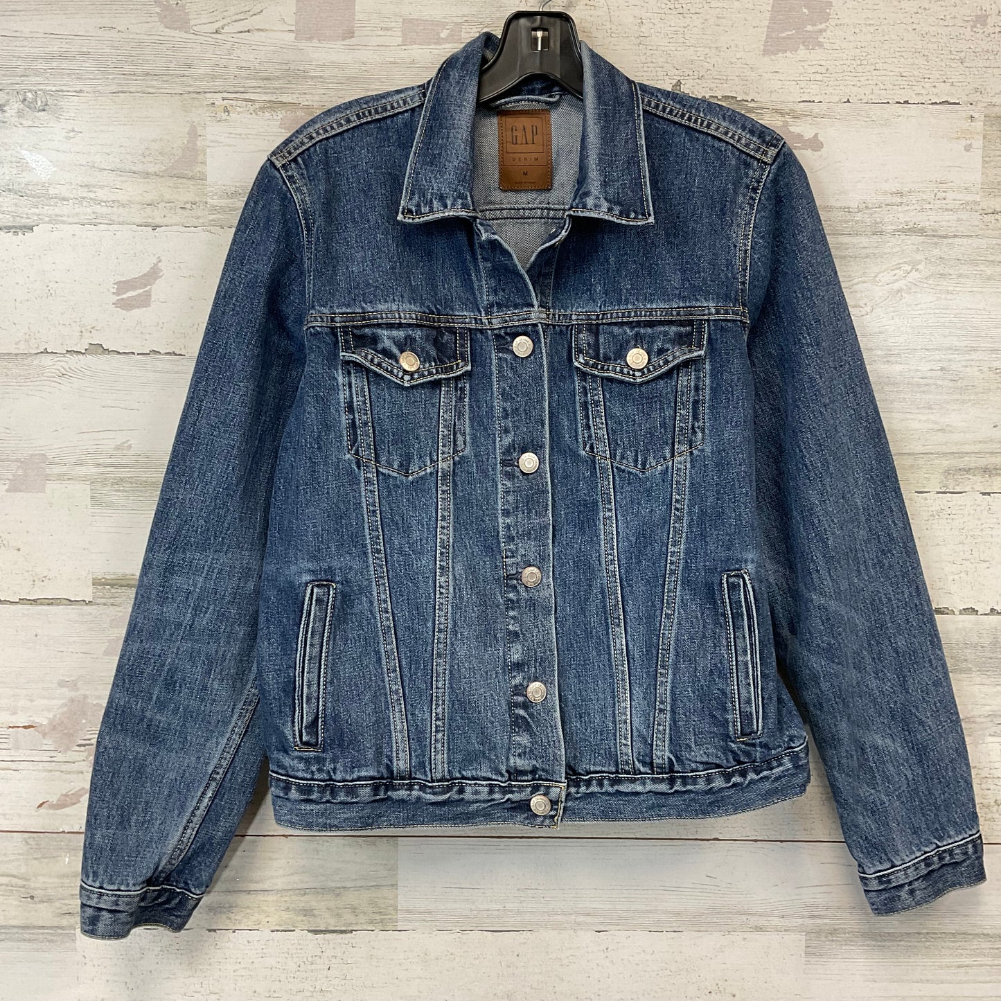 Jacket Denim By Gap In Blue Denim, Size: M