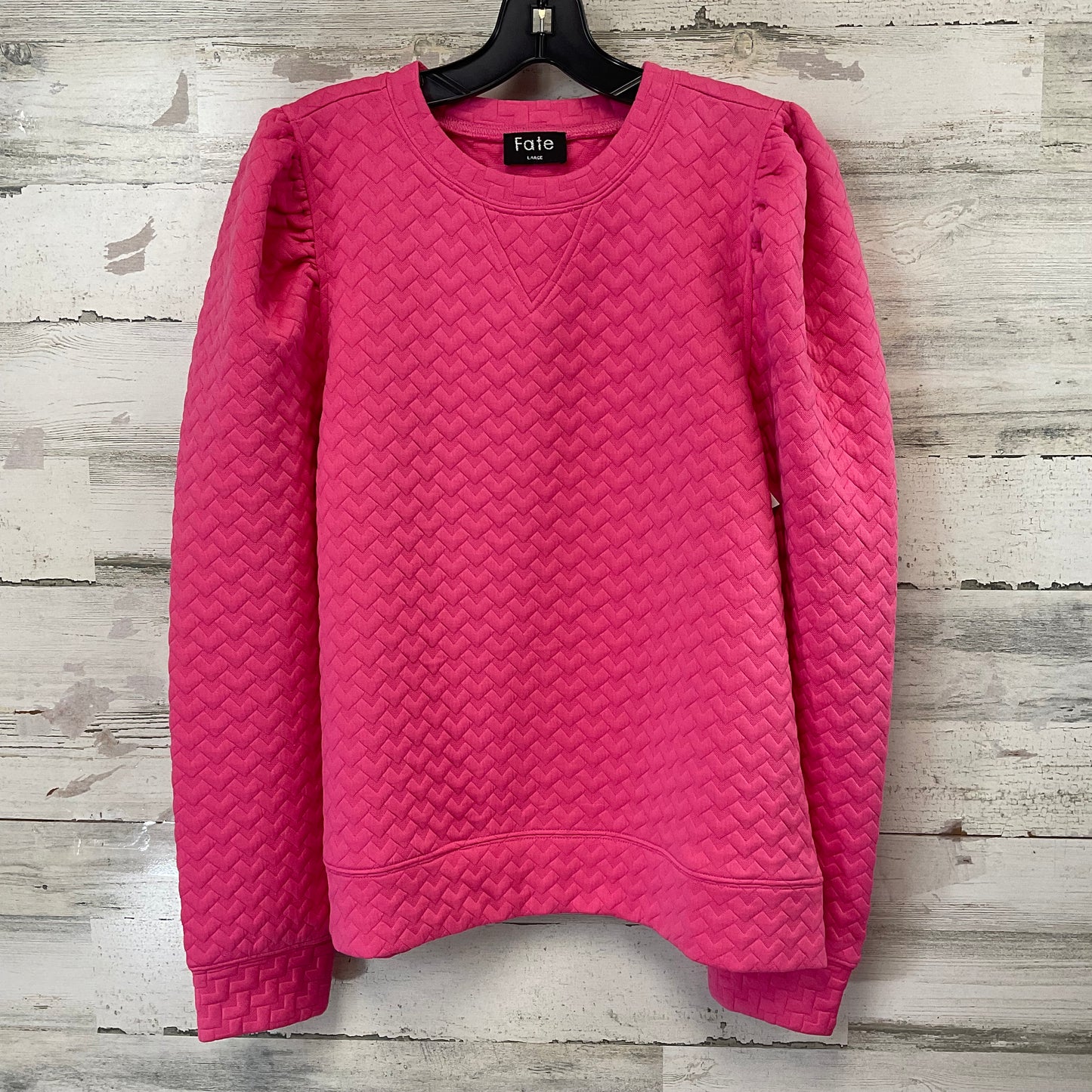 Top Long Sleeve By Fate In Pink, Size: L