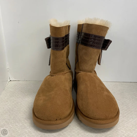 Boots Mid-calf Flats By Ugg In Tan, Size: 9