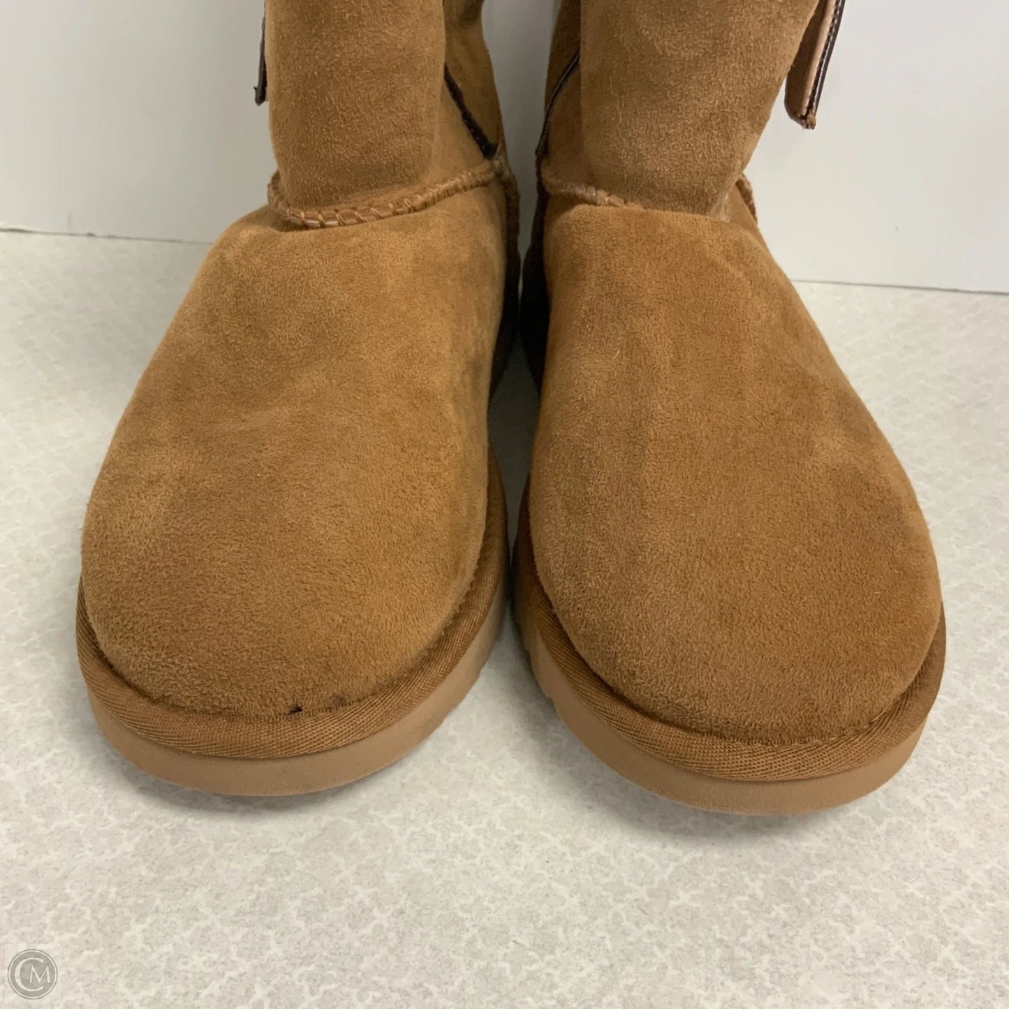 Boots Mid-calf Flats By Ugg In Tan, Size: 9