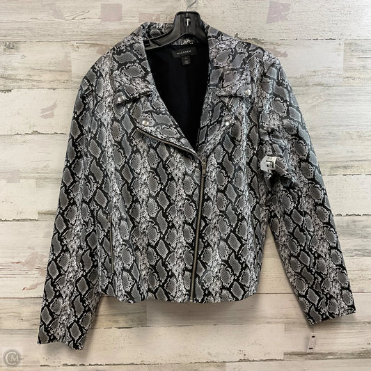 Jacket Moto By Halogen In Snakeskin Print, Size: 1x