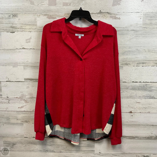 Top Long Sleeve By White Birch In Red, Size: M