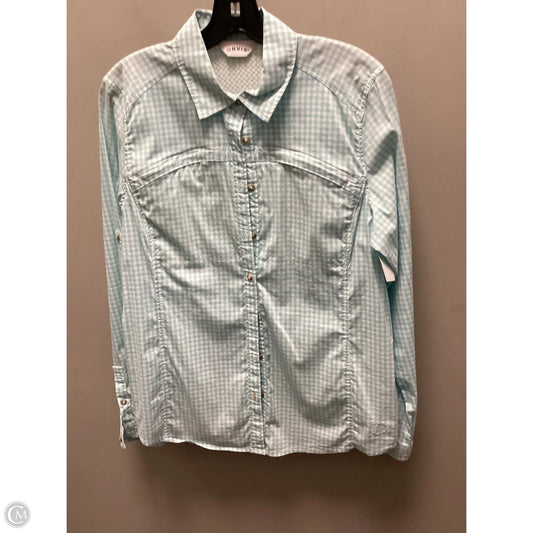 Athletic Top Long Sleeve Collar By Orvis In Blue, Size: M