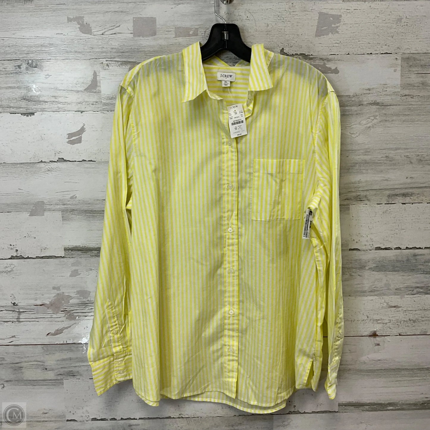 Blouse Long Sleeve By J. Crew In Yellow, Size: Xl