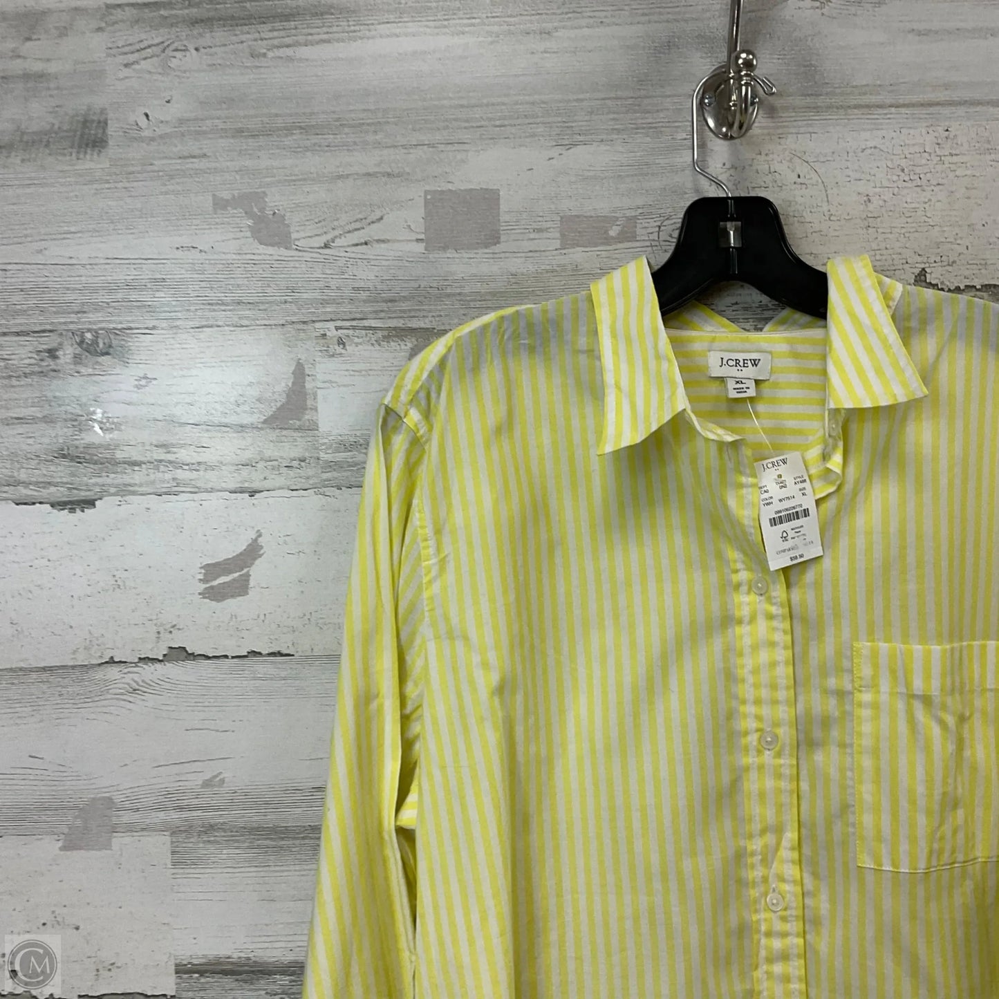 Blouse Long Sleeve By J. Crew In Yellow, Size: Xl