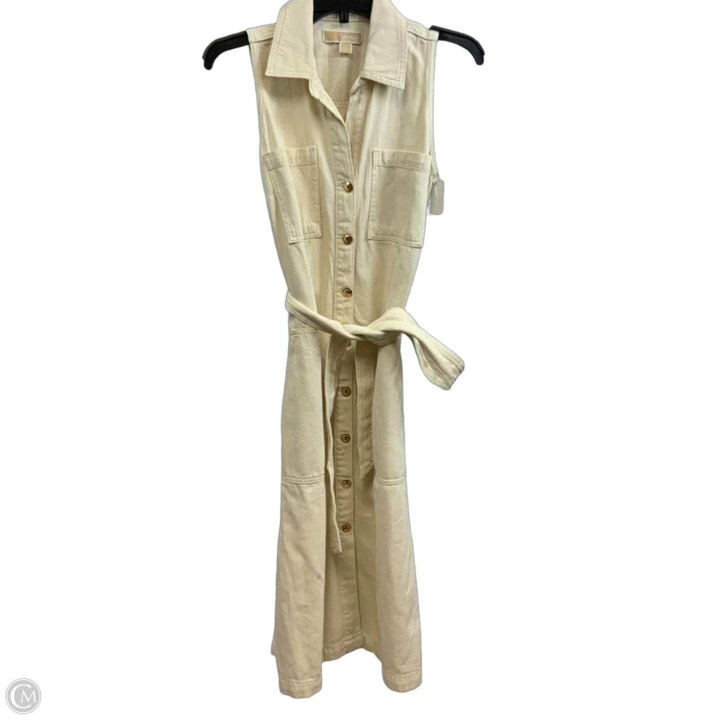 Dress Casual Midi By Michael By Michael Kors In Cream Denim, Size: S