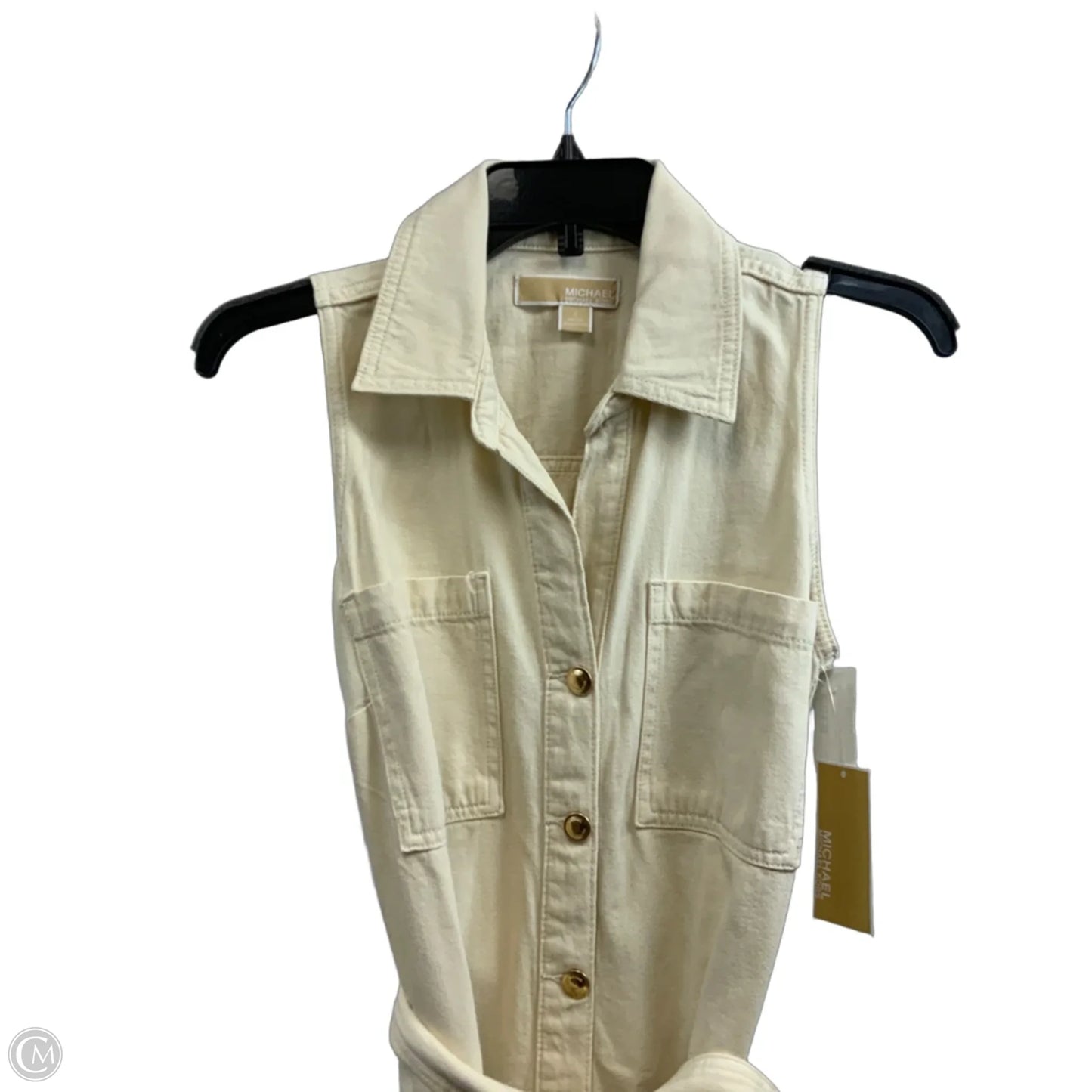 Dress Casual Midi By Michael By Michael Kors In Cream Denim, Size: S
