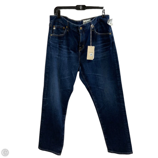 Jeans Straight By Ag Jeans In Blue Denim, Size: 14