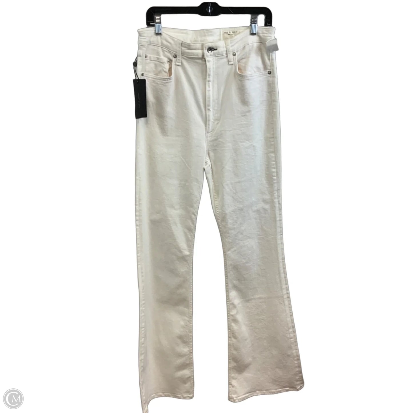 Jeans Flared By Rag And Bone In White Denim, Size: 14