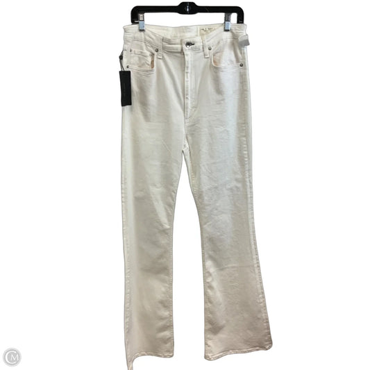 Jeans Flared By Rag And Bone In White Denim, Size: 14