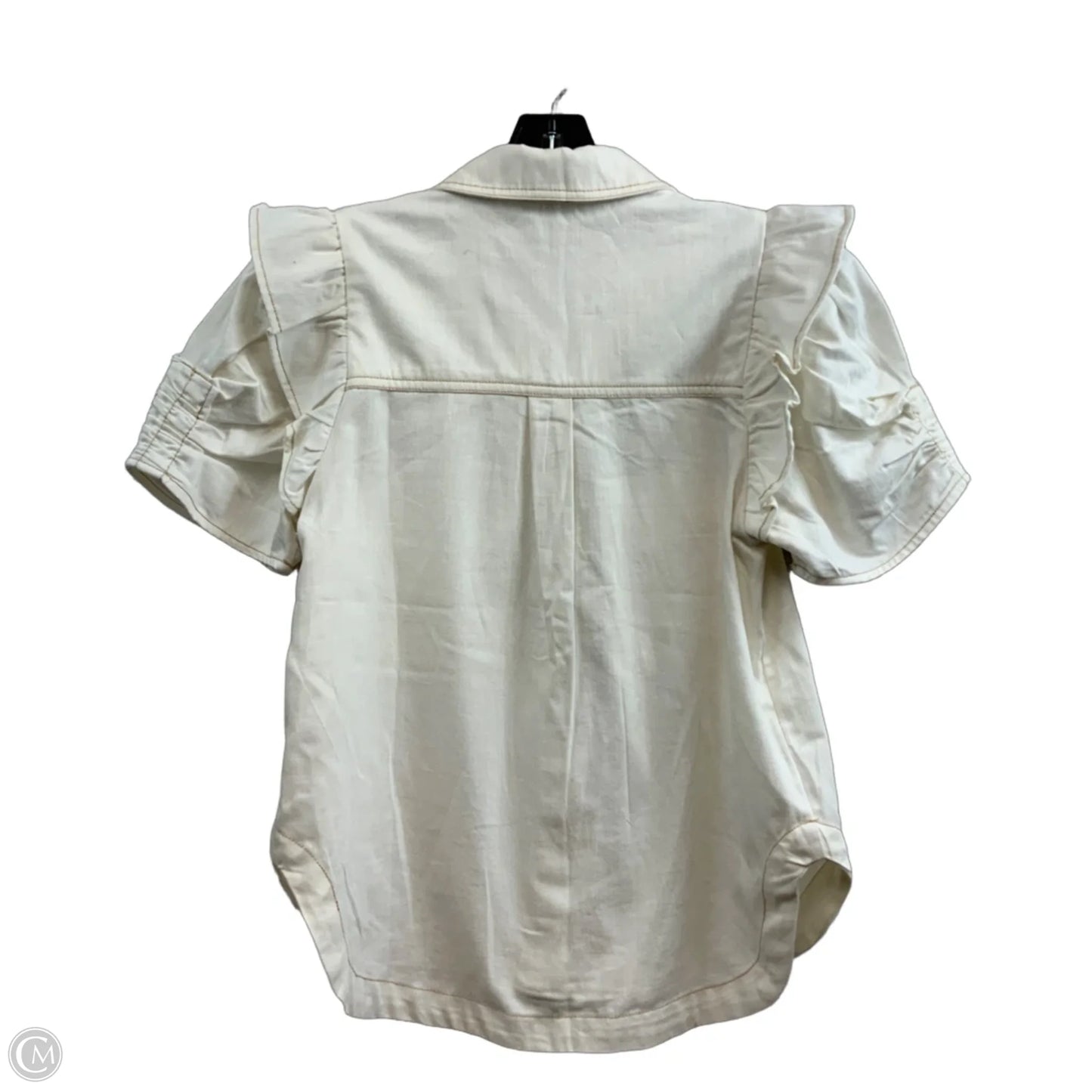 Blouse Short Sleeve By Pilcro In Cream, Size: Xs