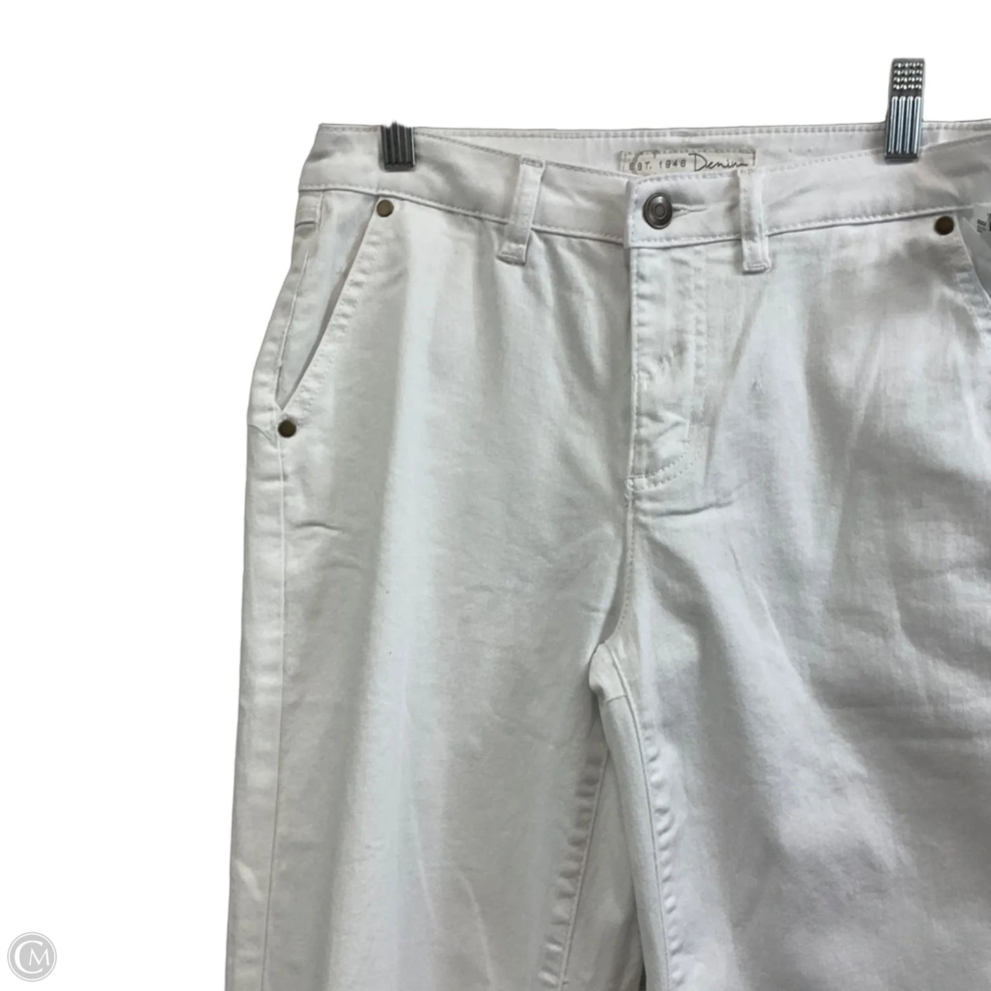 Jeans Cropped By Cato In White Denim, Size: 4
