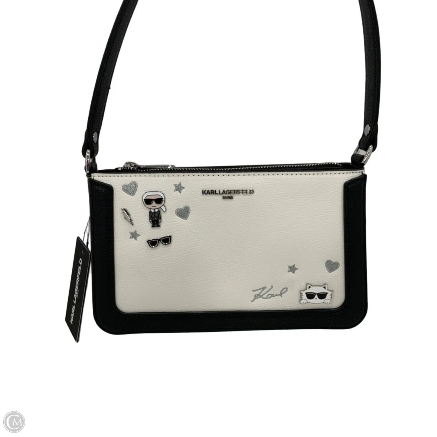 Handbag Leather By Karl Lagerfeld, Size: Small