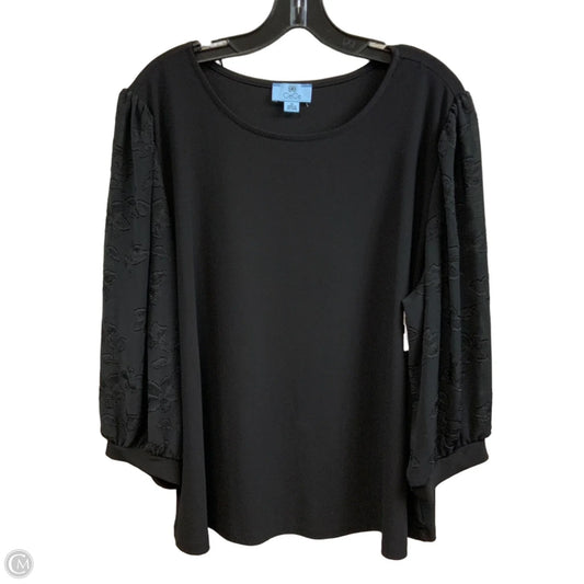 Blouse Short Sleeve By Cece In Black, Size: 2x